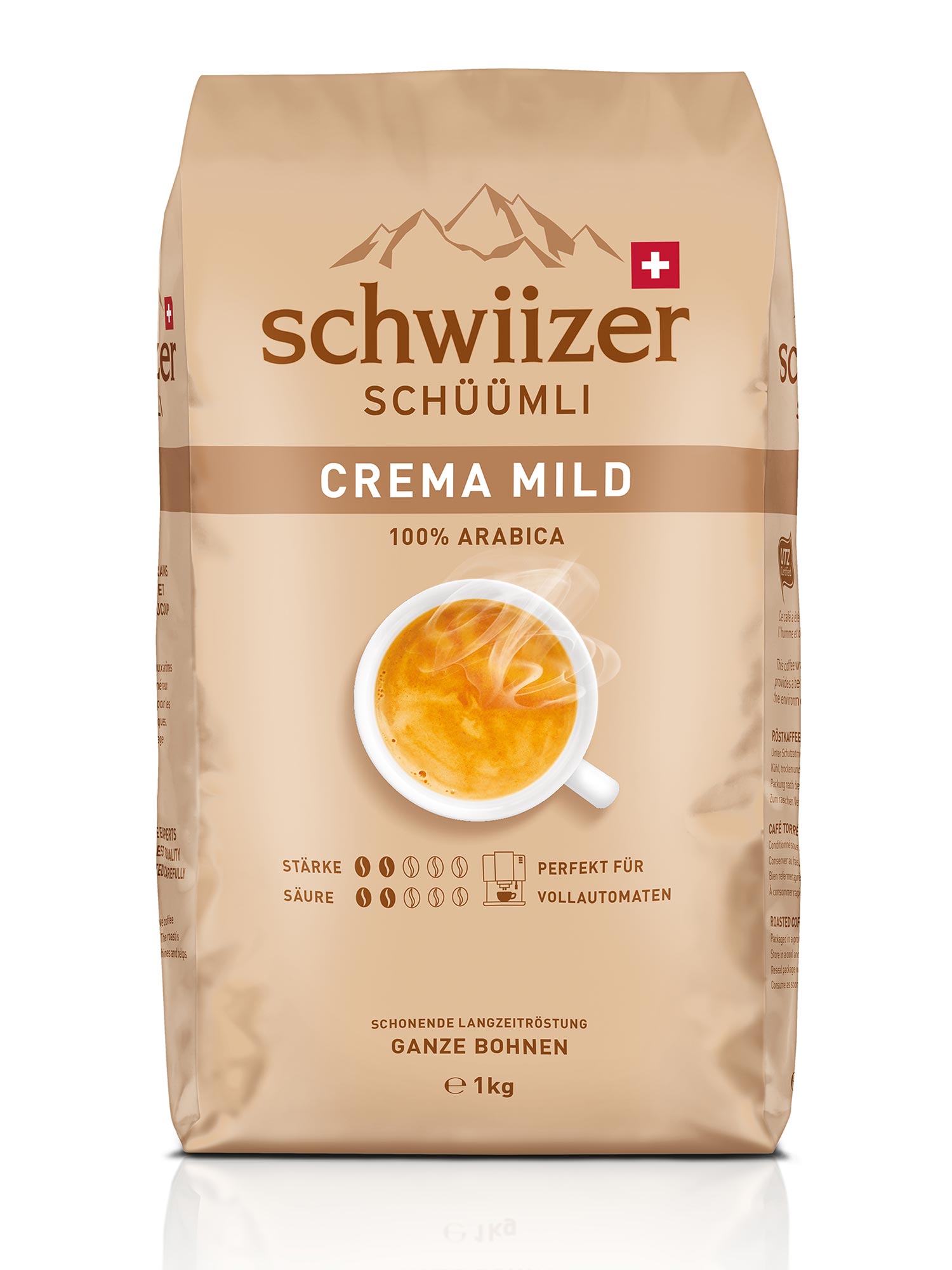 Schwiizer Schüümli Crema Mild Bohne 1kg