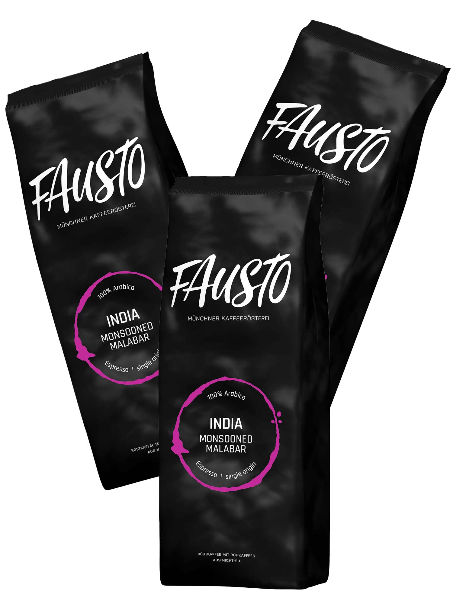 Caffé Fausto Espresso India Monsooned Malabar Bohne Vorteilspaket 3kg