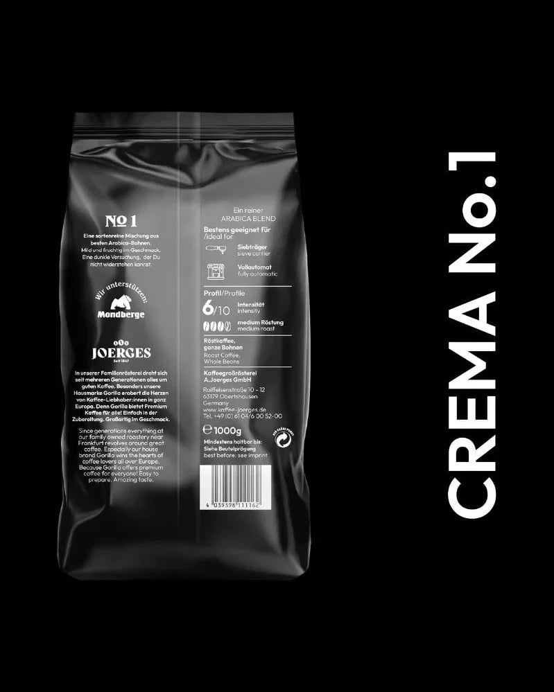 Gorilla Crema No.1 Bohne 1kg