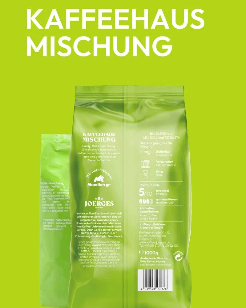 Gorilla Kaffeehaus Mischung Bohne 1kg